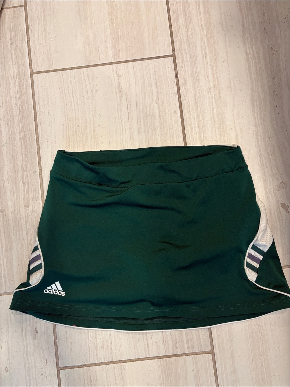 Adidas Incredibly Cute Green Mini Skort with White Trim